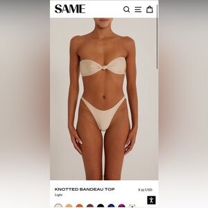 SAME Knotted Bandeau Bikini Top - Cream